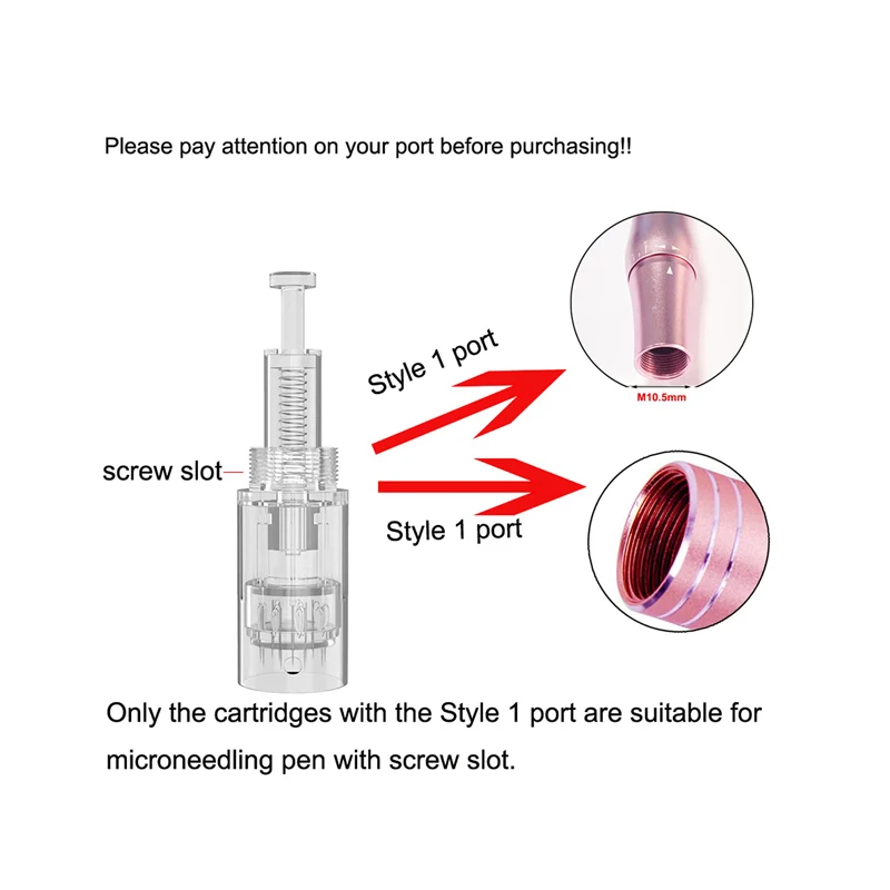 50/100PCS Schraube Microneedling Stift Patronen 12 24 36 42 Pins Nano Runde Nadeln Für Derma Stift Einweg ersatz – Detail 3