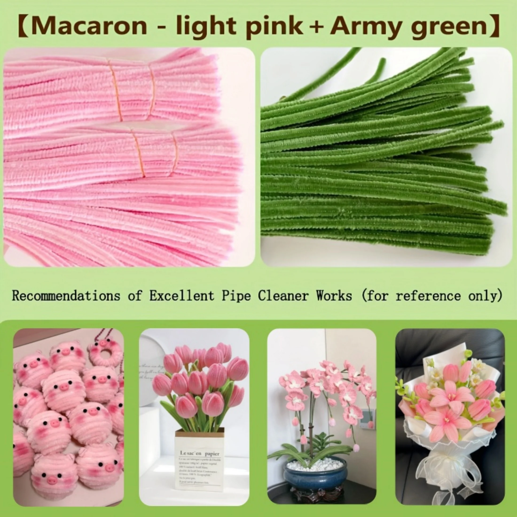 100/200Pcs Pipe Cleaners Craft Supplie 2 Assortment Pastel Color Chenille Stem Art and Craft Project Creative DIY Decoration