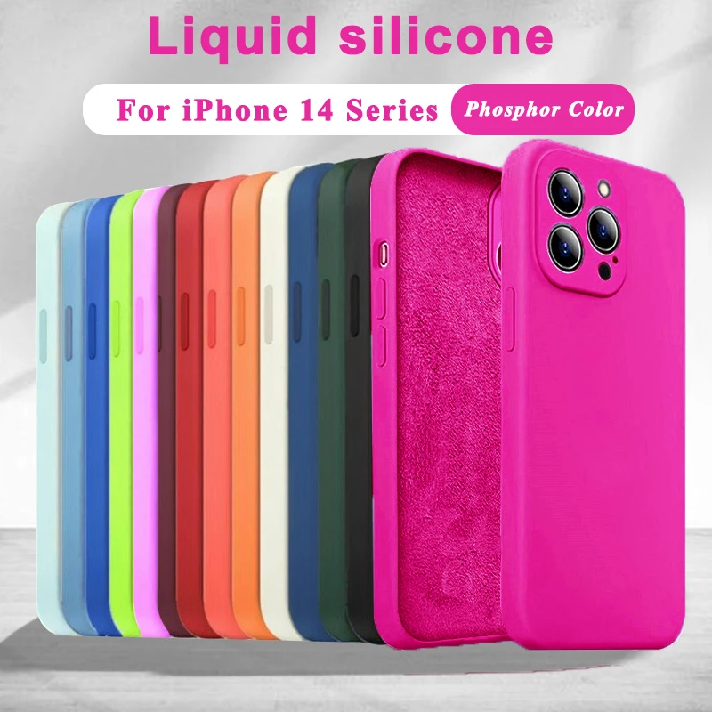 Original Square Silicone Case For Iphone 11 13 14 12 Pro Max Mini X Xr