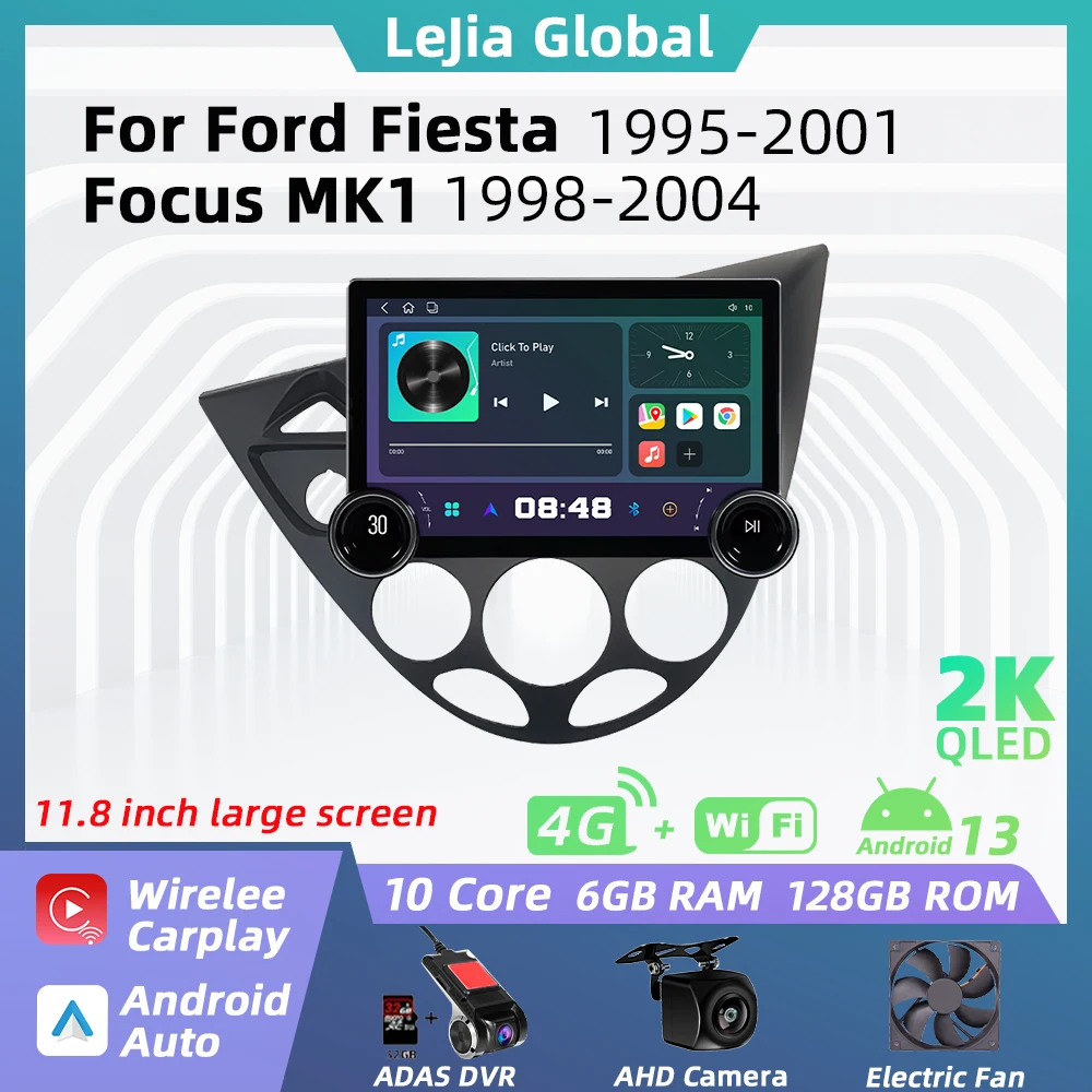 

11.8 Inch Multimedia for Ford Fiesta 1995-2001 Focus MK1 1998-2004 Car Radio 2 Din Android Stereo Carplay Autoradio Head Unit