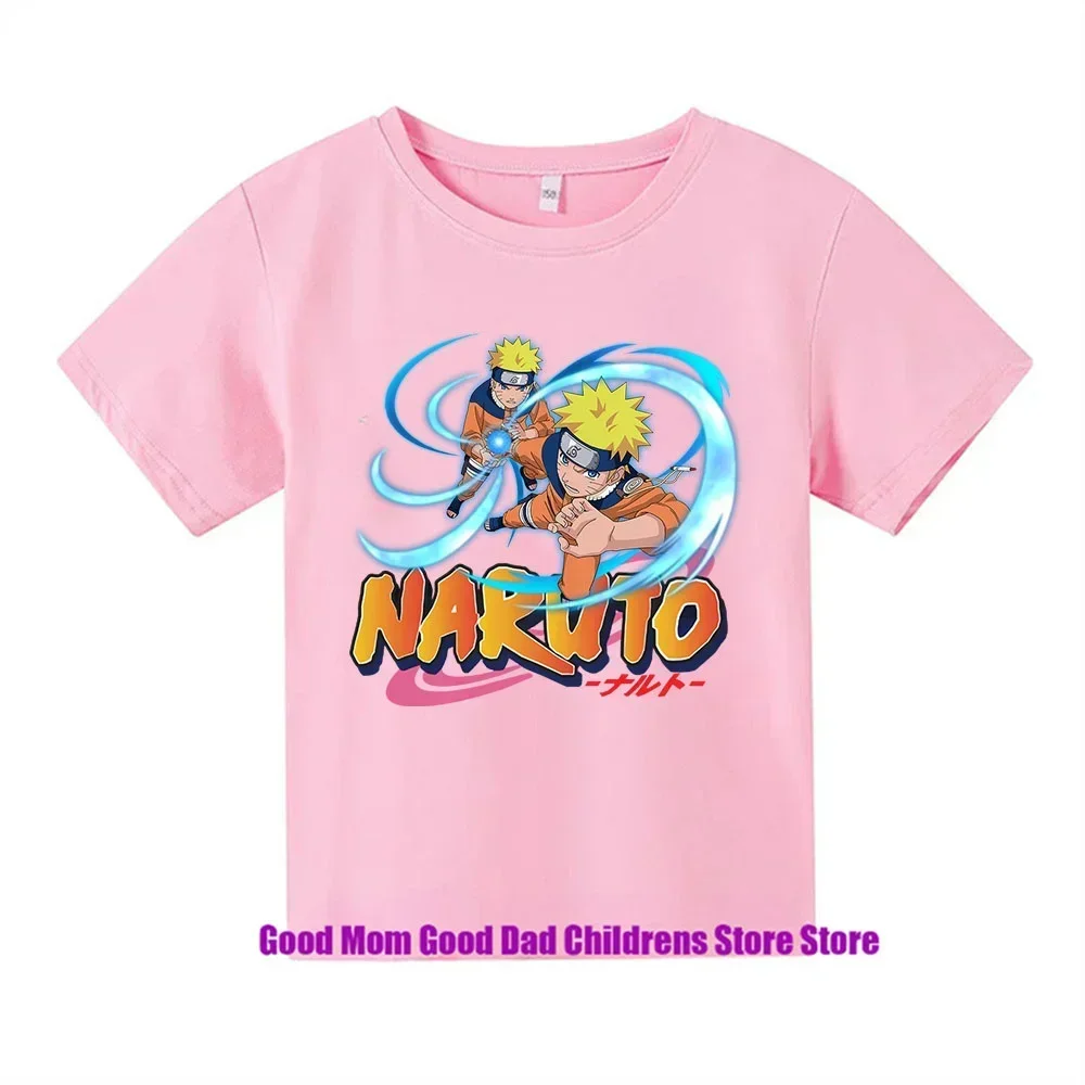 2024 New Naruto Zhu Li Naruto Summer Cool Children t shirt Leisure Pillar Man Cartoon T-shirt Boys And Girls 3-15 Years Old 5
