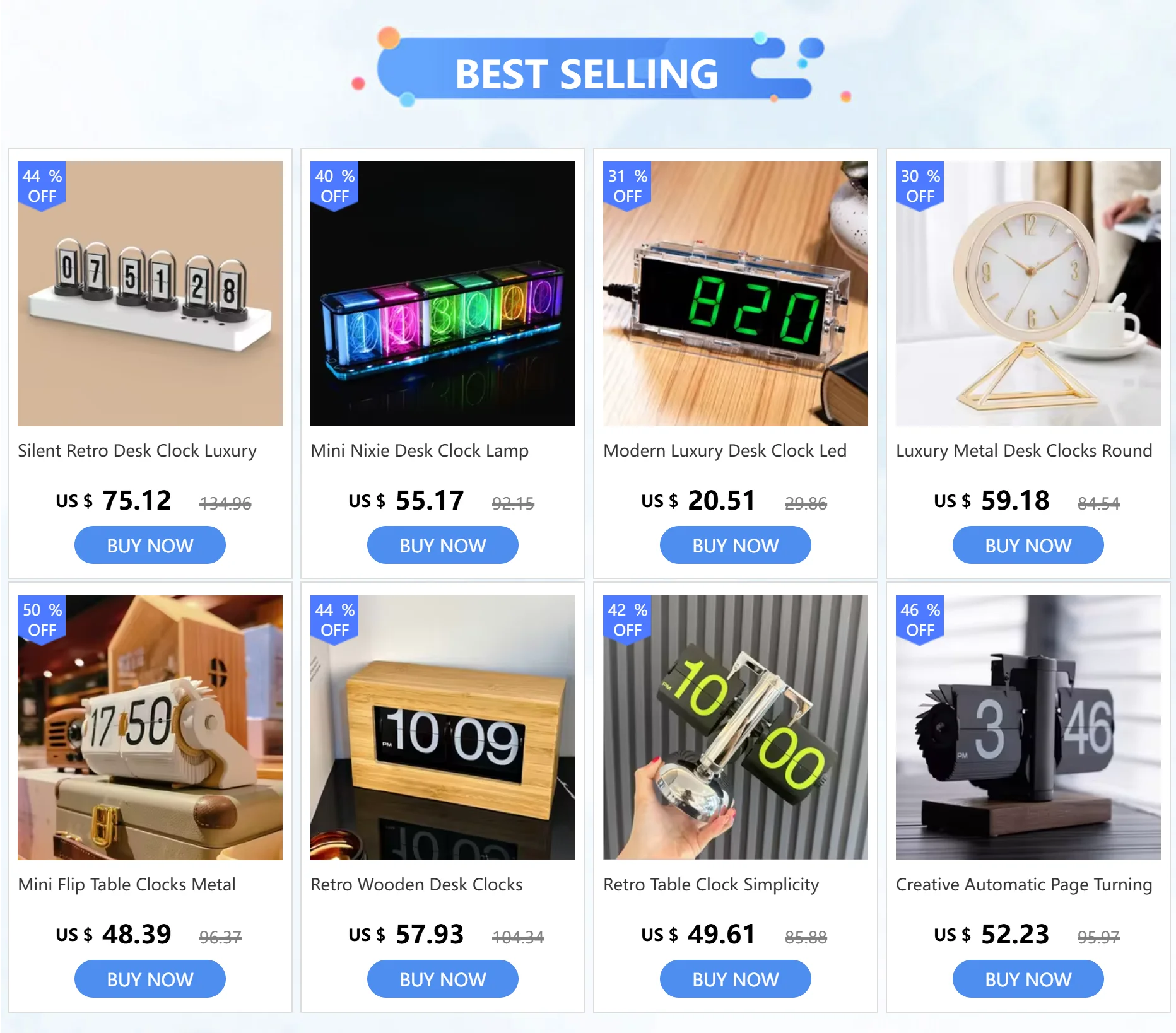 Description Picture 2 of itemCreative Bluetooth Desk Clock Automatic Time Adjustment Page Turning Table Clocks Time Management Timing Reminder Alarm Clocks