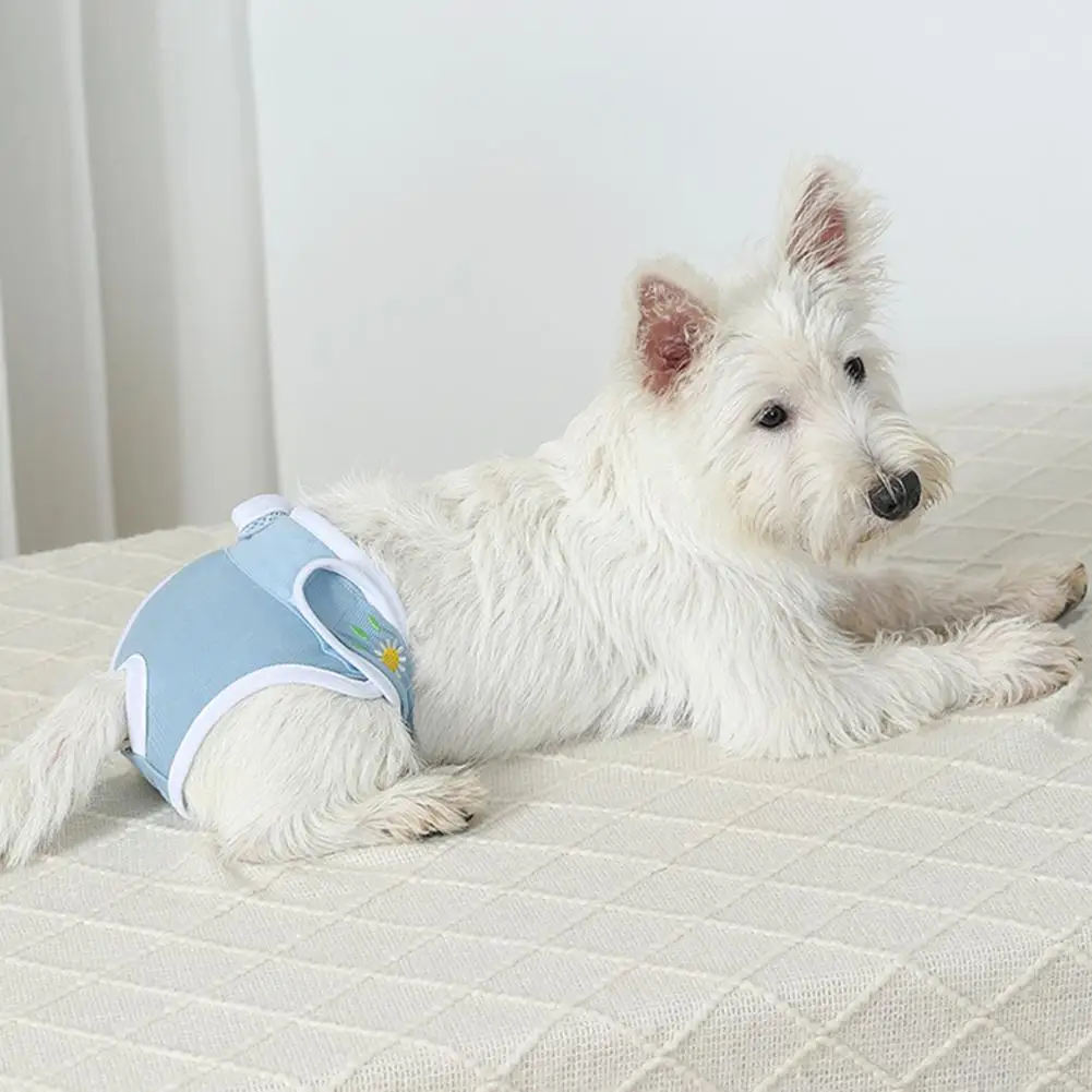 

Soft Pet Menstrual Pants Breathable Mesh Female Dog Diapers Leak-proof Water-absorbed Pet Menstrual Pants for Heat for Dogs