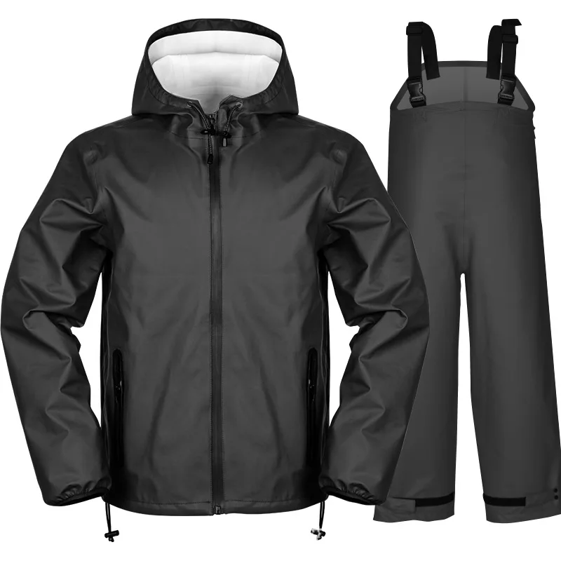 thumbnail image 1 of Venta al por mayor, conjunto de pantalones impermeables para hombre, impermeable, grueso, de cuerpo completo, para motocicleta, traje de lluvia dividido para jinete, 1 of 5