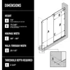 Adjustable Frameless Sliding Shower Door with Clear Tempered Glass, Matte Gold, 56-60 in. W x 74 in. H,  Shower Door 2