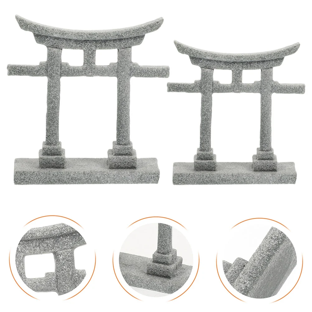 

2 Pcs Garden Micro Landscape Simulation Ornament Crafts Fish Aquarium Accessories Statue for Outdoor Tank Stone Desktop Decor