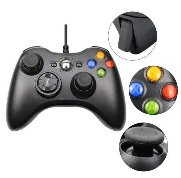 Enhanced Wired Game Controller with Built-in Motor and Customizable Colors