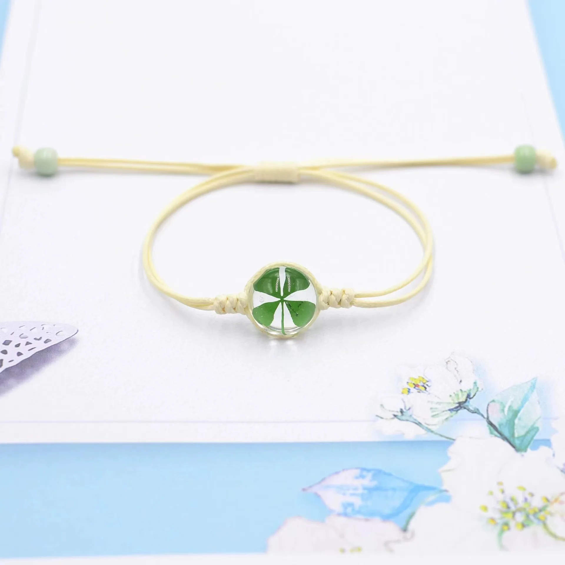 Bracciale alla moda in acciaio inossidabile con quadrifoglio