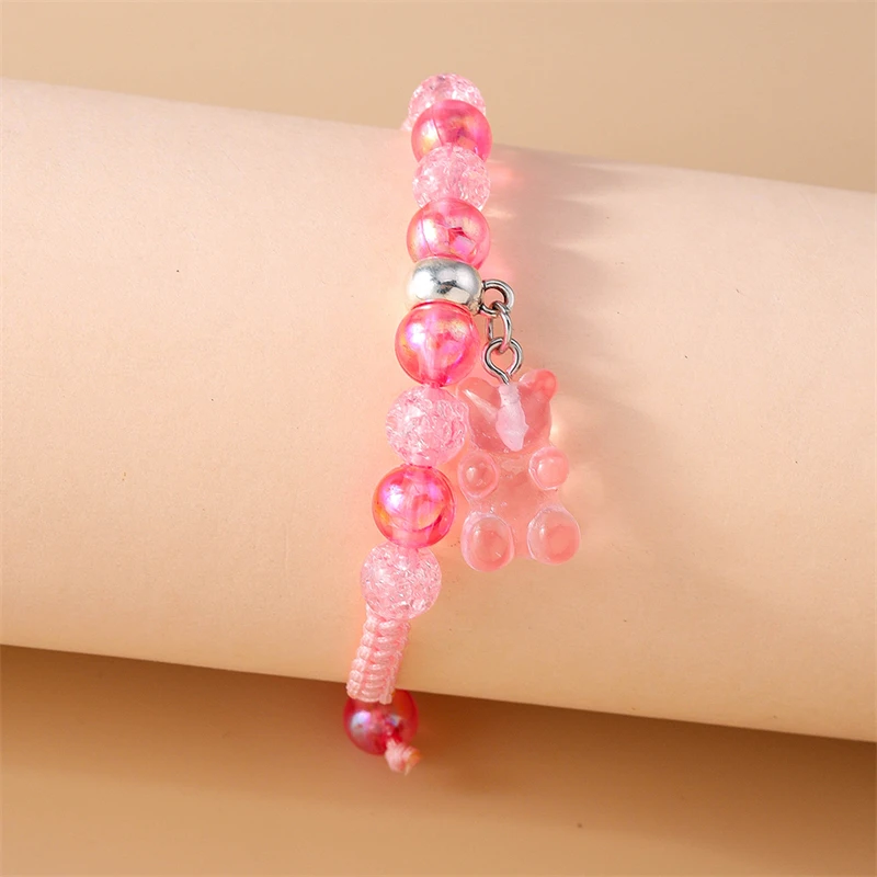 Cartoon Bär Armband für Frauen handgemachte Hand Seil Weben Perlen Armband Mädchen Party Urlaub Schmuck Geschenke – Detail 8