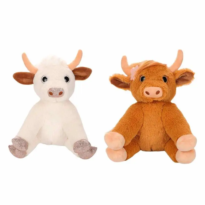 

Realistic Soft Cuddly Farm Toy Scottish Highland Cow Cute Expressions Stuffed Animal Eco-Friendly Plush Doll Gift For Kids