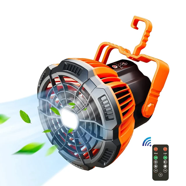 Camping Fan with LED Lantern, 25 Hours Portable Battery Operated Fan with  Hang Hook, Rechargeable Outdoor Tent Fan - AliExpress