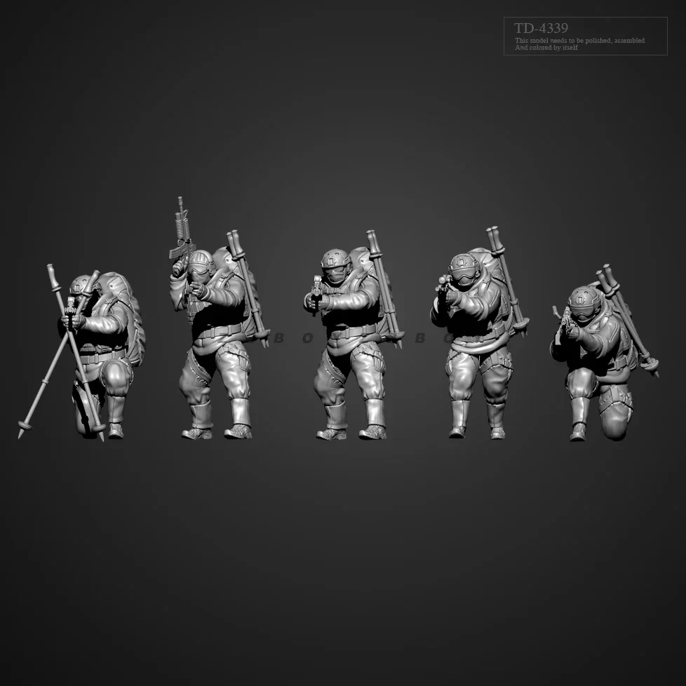 

38MM 50MM Resin model kits figure colorless and self-assembled 5 PCS（3D Printing ）TD-4339