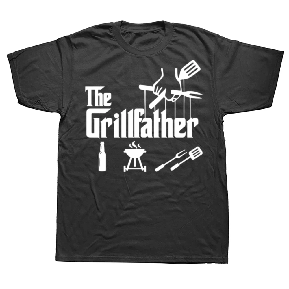 Das Grillfather Lustiges T-Shirt BBQ Fleisch Grill Kochen Witz T-Shirt Geschenke für Papa Opa Männer Sommerstil Streetwear T-Shirt Männer