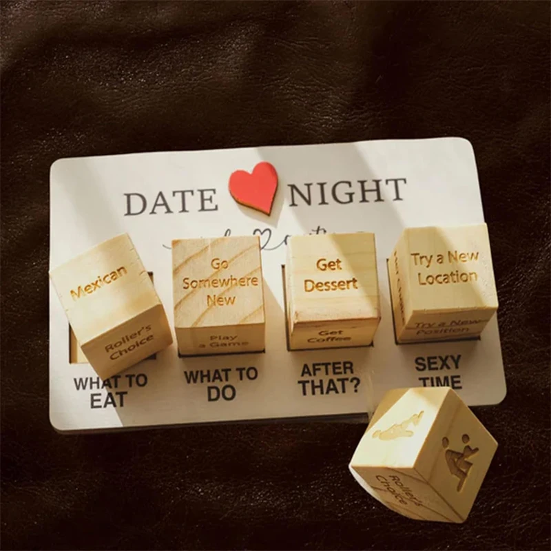 

Game Dice Take Out Dices Couples Date Night Games Decision Dice Funny Anniversary Date Wife Husband Honeymoon Wooden Gifts