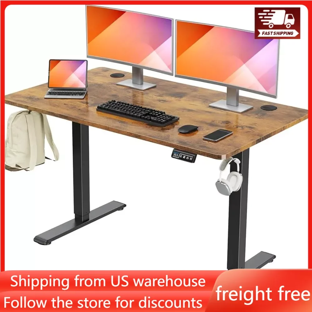 

Height Adjustable Electric Standing Desk Whole-Piece, 48 X 24 Inches Quick Assembly Sit Stand Desk, Stand Up Desk with Memory