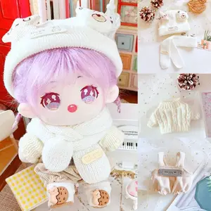 20cm Doll Clothes Knitted Sweater Coat Jumpsuit Hats Scarf Suit Mini Clothes Pants Shoes Cute Dolls Outfit DIY Doll Accessories