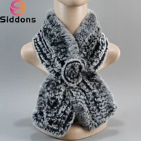 New Style Hand Knitted Real Natural Rex Rabbit Fur Scarf Women Winter Warm Rex Rabbit Fur Scarves Lady Soft Real Fur Neckerchief 1