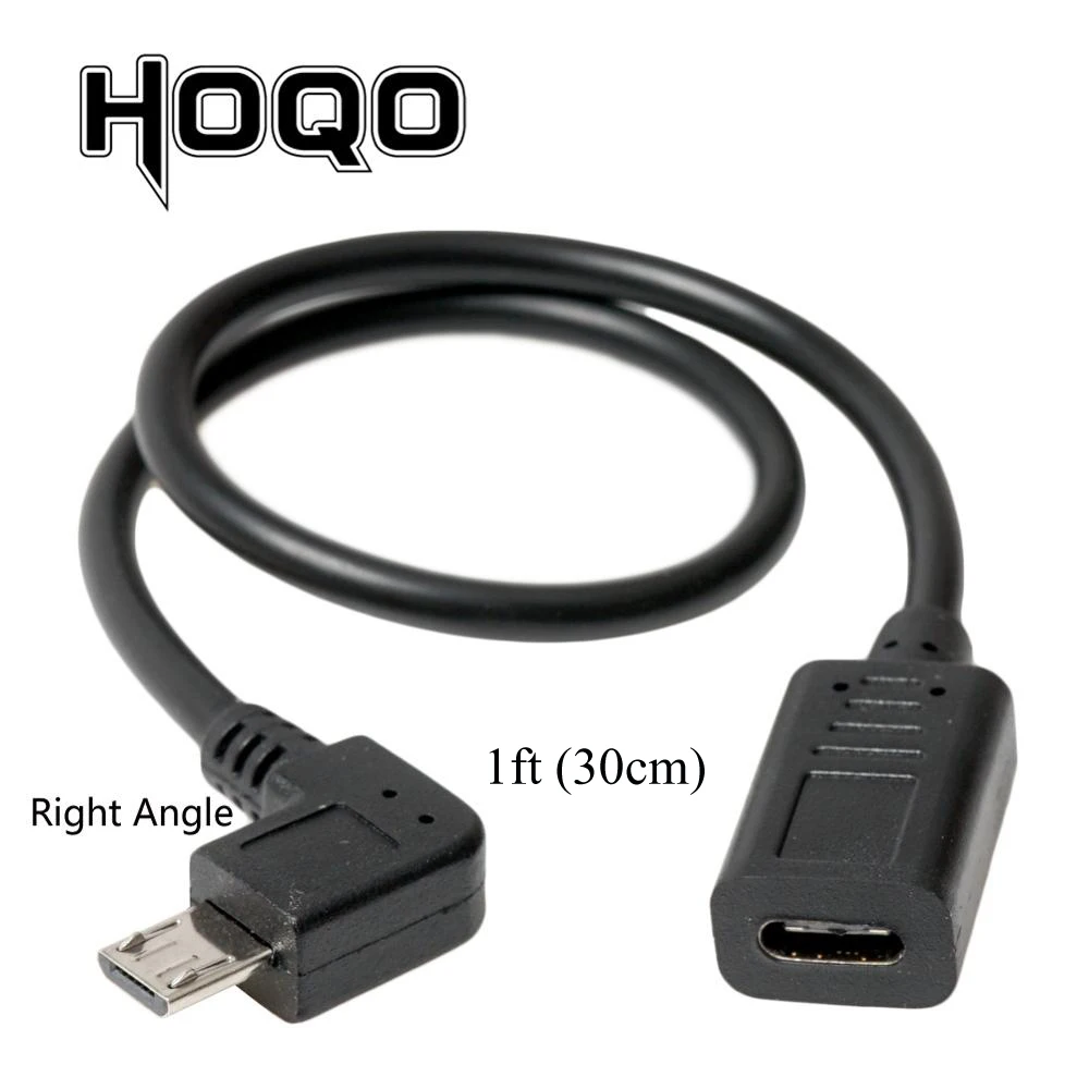 왼쪽 오른쪽 각도 마이크로 USB-유형-c 여성-마이크로 USB 남성 90도 유형 C 충전 데이터 어댑터 마이크로 USB USBC 변환기