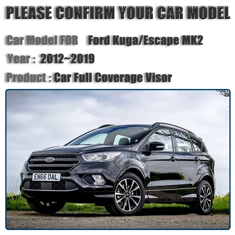 Car Window Sunshades Anti UV Visor Covers Sunscreen Interior Parts for Ford Kuga MK2 2014 Accessories Escape 2012~