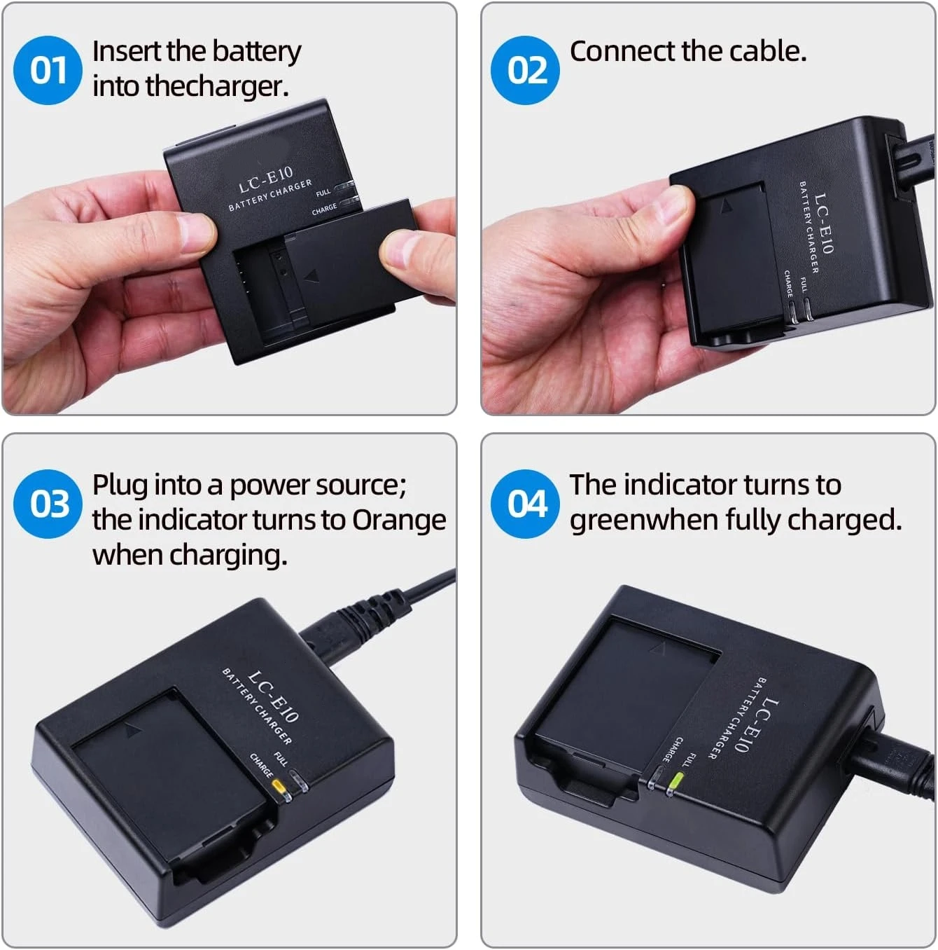 KUTOU New LC-E10C Camera Battery Charger For Canon LP-E10 Battery EOS 1100D 1200D 1300D KISS X50 X70 X80 Rebel T3 T5 T6 Cameras