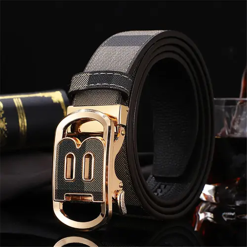 High Quality Leather Belt Men Luxury Brand Designer fashion Canvas Belts for Men Strap Male Metal Automatic Buckle Belt - Image 10