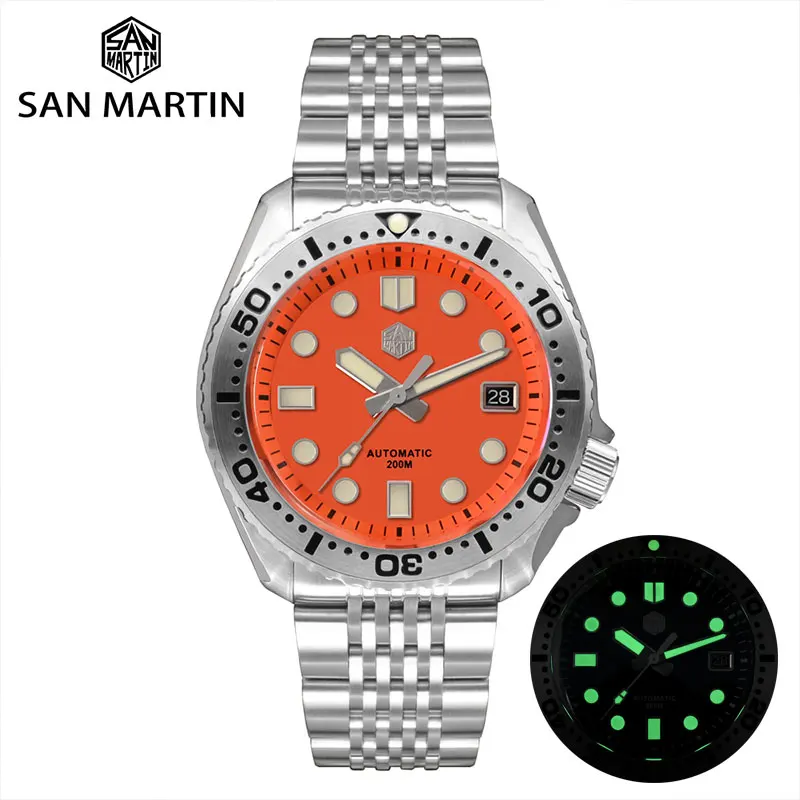 

San Martin Top Brand Luxury Men Dive Watch Abalone NH35 Mechanical Business Wristwatches Luminous Sapphire Mirror 20Bar Relojes
