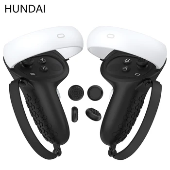 HUNDAI Nuovi Accessori VR Copertura Protettiva Per Oculus Quest 2/3 VR Touch Controller Copertura In Silicone Maniglia Della Pelle Grip Con Knuckle
