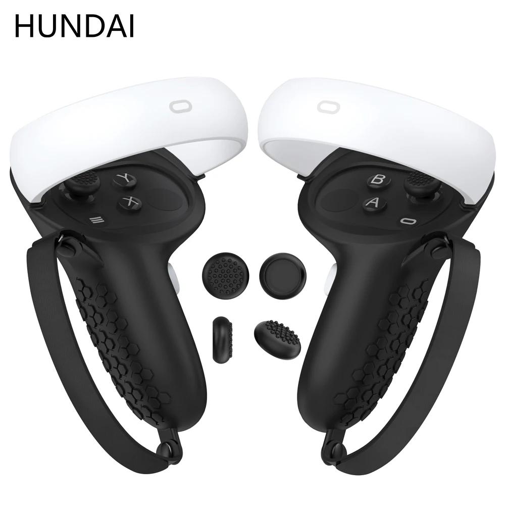 HUNDAI New VR Accessories Protective Cover For Oculus Quest 2/3 VR Touch Controller Silicone Cover Skin Handle Grip With Knuckle