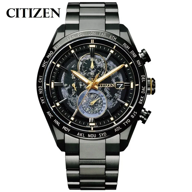 CITIZEN 더 백 오브 더 문 럭셔리 남성용 시계, 스테인리스 스틸 쿼츠 시계, 달력 야간 조명, 패션 캐주얼 남성 시계 