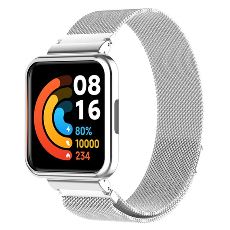 Redmi Watch 2 Lite 용 WatchBand Redmi Watch3 용 스마트 마그네틱 팔찌 활성 손목 밴드 금속 케이스 보호대 커버 범퍼