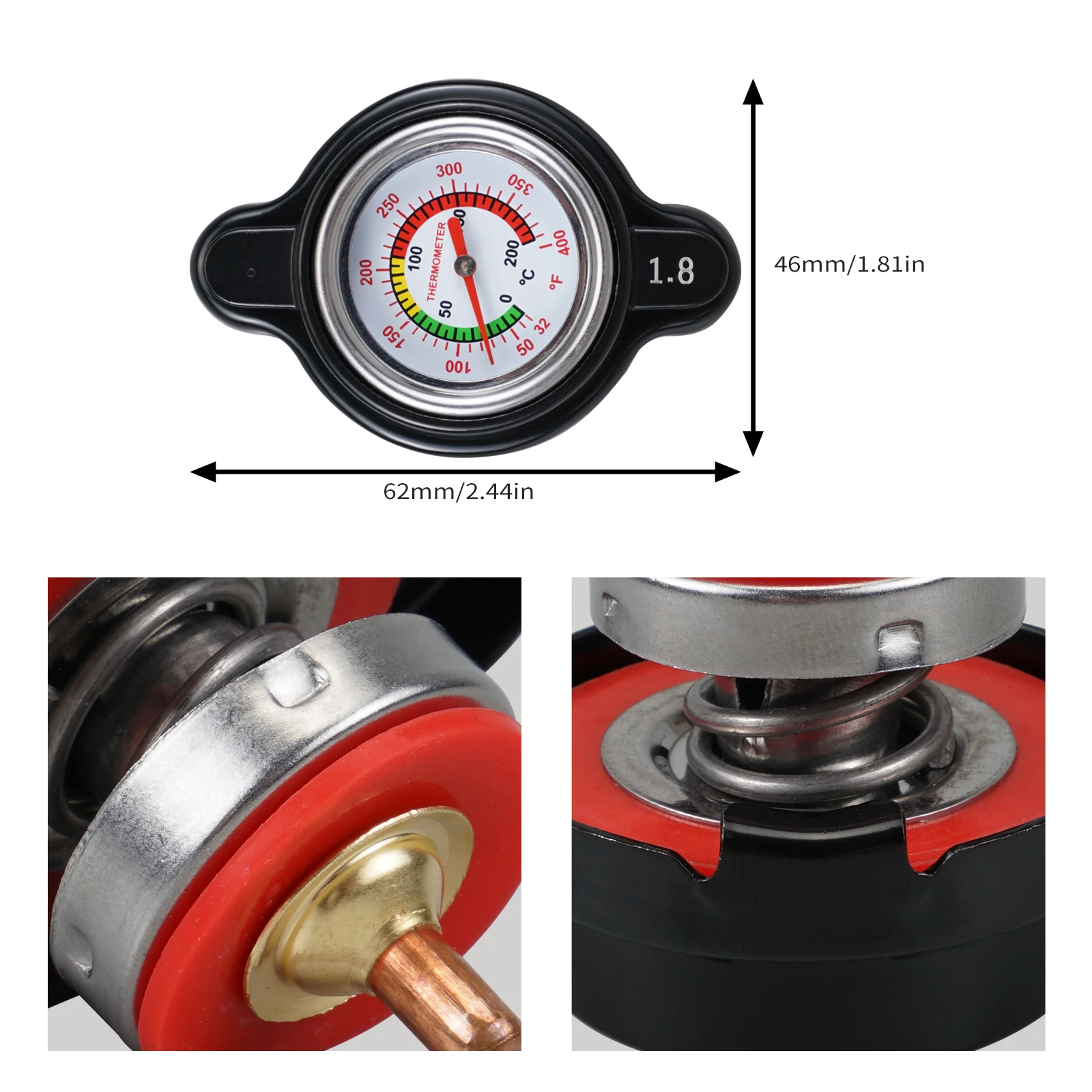 ATV For YFZ450R Radiator Cap Thermometer For Yamaha Grizzly Viking VI ...