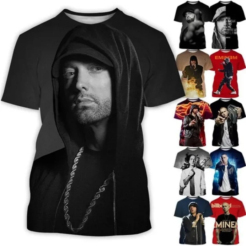 

New Rapper Eminem Personalized Hip-hop Men Women 3D Printed Men's Short Sleeve T-shirt Fashion Casual Round Neck Punk T Shirts