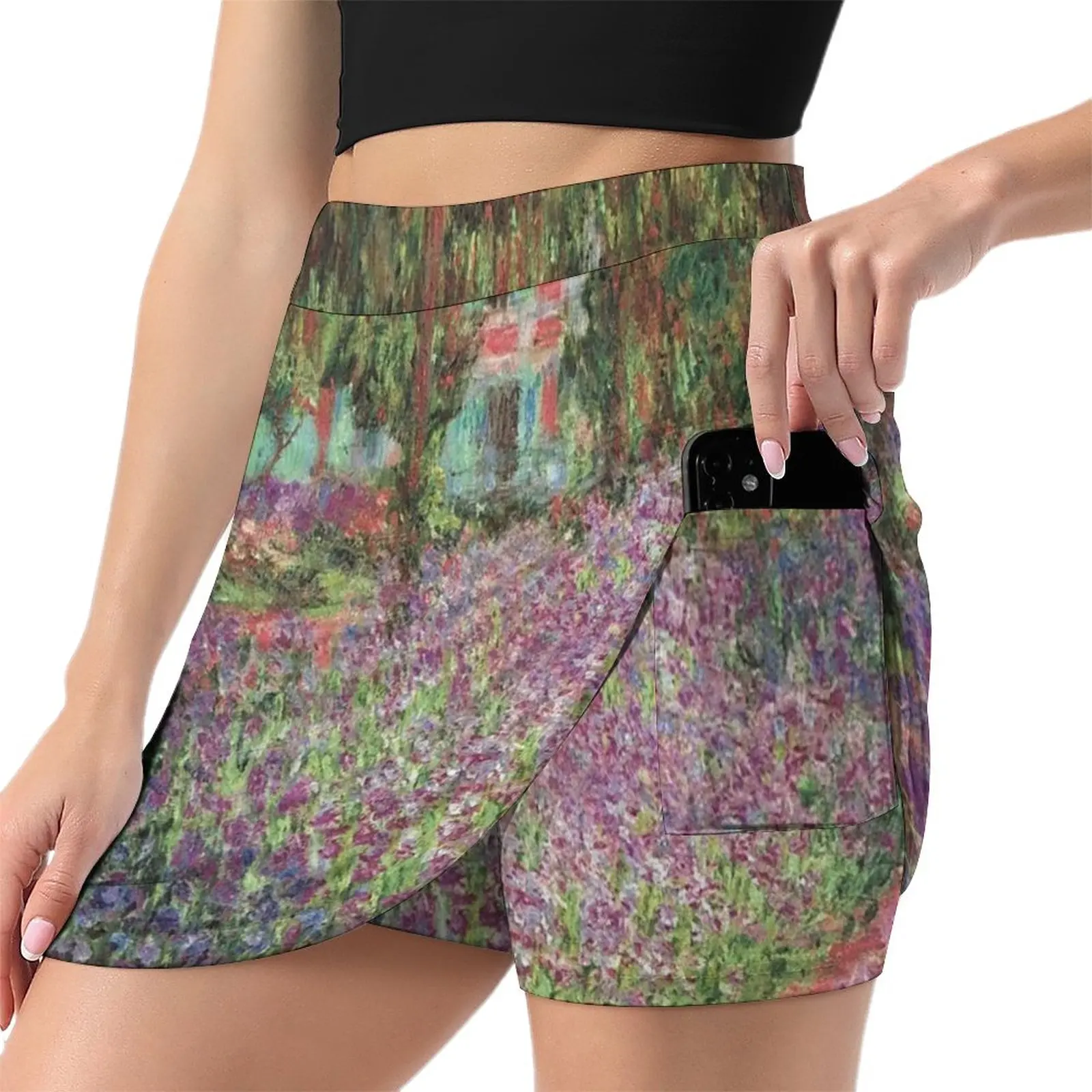 Le Jardin de l'artiste à Giverny(The Artist's Garden at Giverny)- Claude Monet Light Proof Trouser Skirt