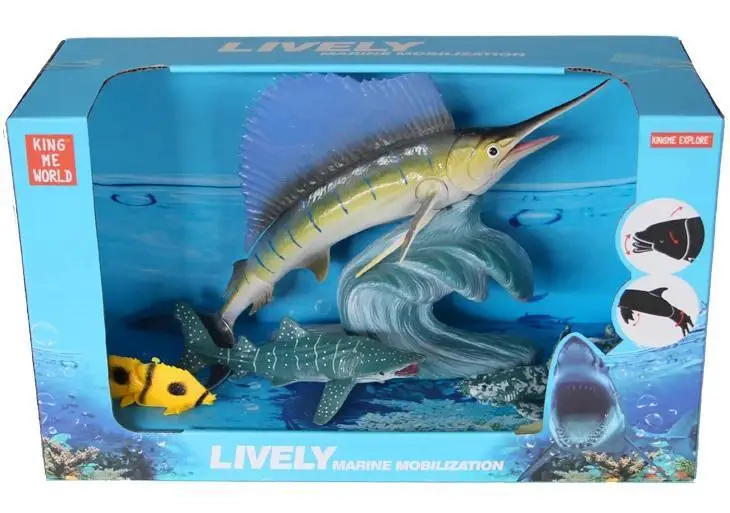 Deluxe Marine Animal Playset with Movable Joints - Whale, Shark, Octopus, Dolphins, Squid, and Coral