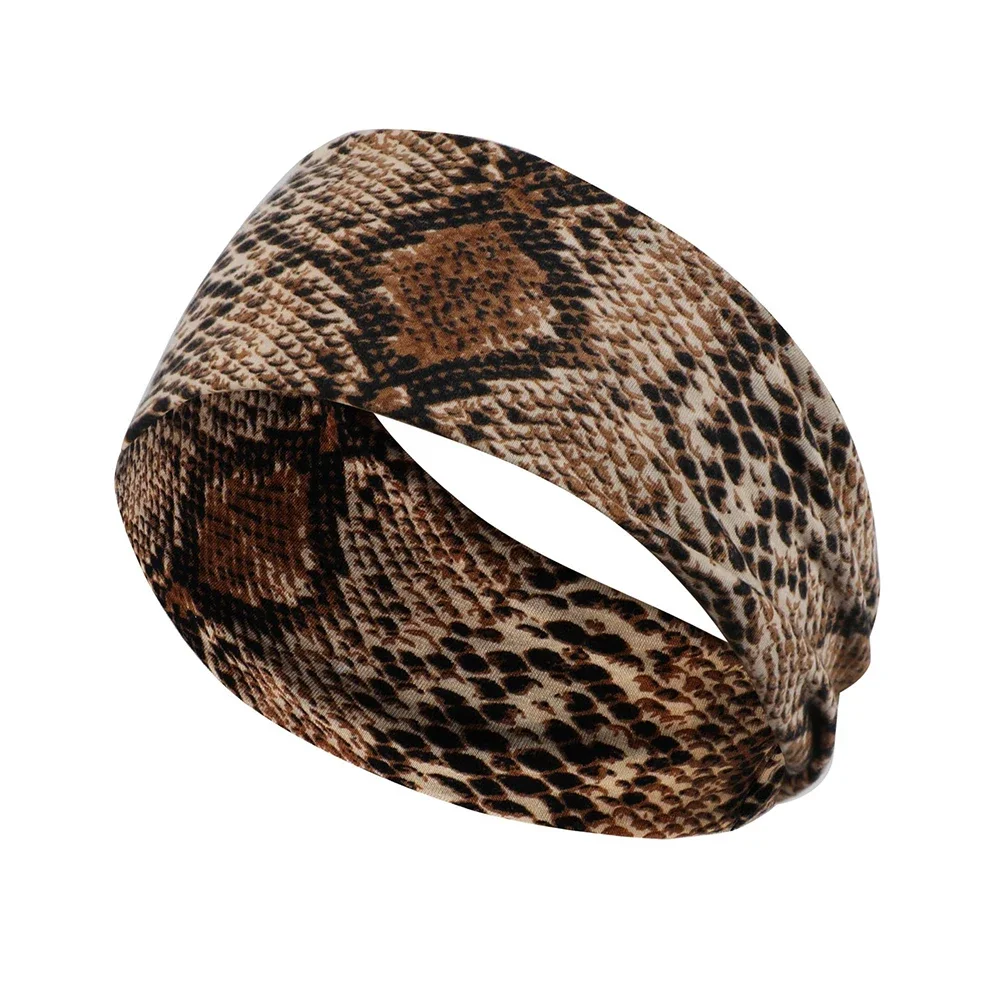 Women's Bohemian Wide Headband Knotted Yoga Hijab Striped Headband Elastic Hijab Hair Accessories