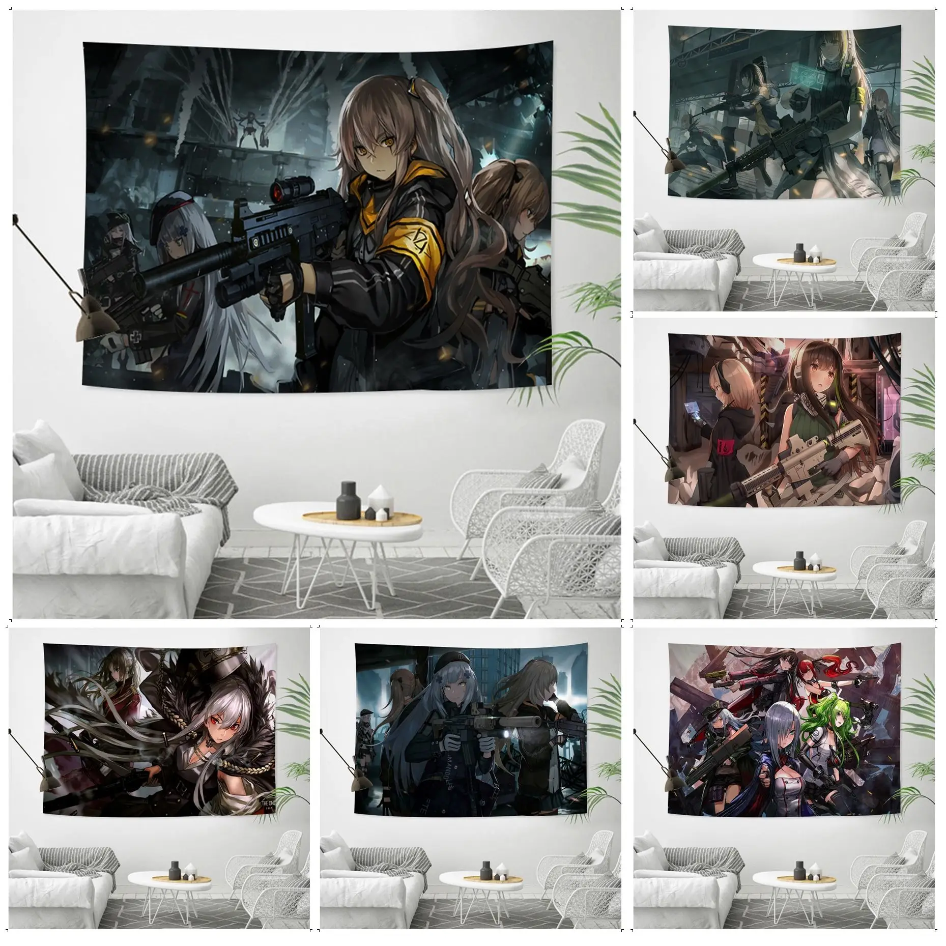 

Girls Frontline Anime Tapestry Indian Buddha Wall Decoration Witchcraft Bohemian Hippie Wall Hanging Sheets
