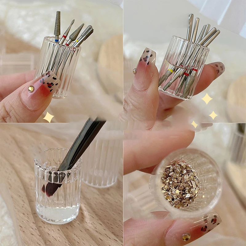 1PC/2PCS Crystal Glass Acrylic Acrylic Powder Liquid Nail Cup Dappen Dish Lid Bowl Cup Holder Equipment Nail Tools 3