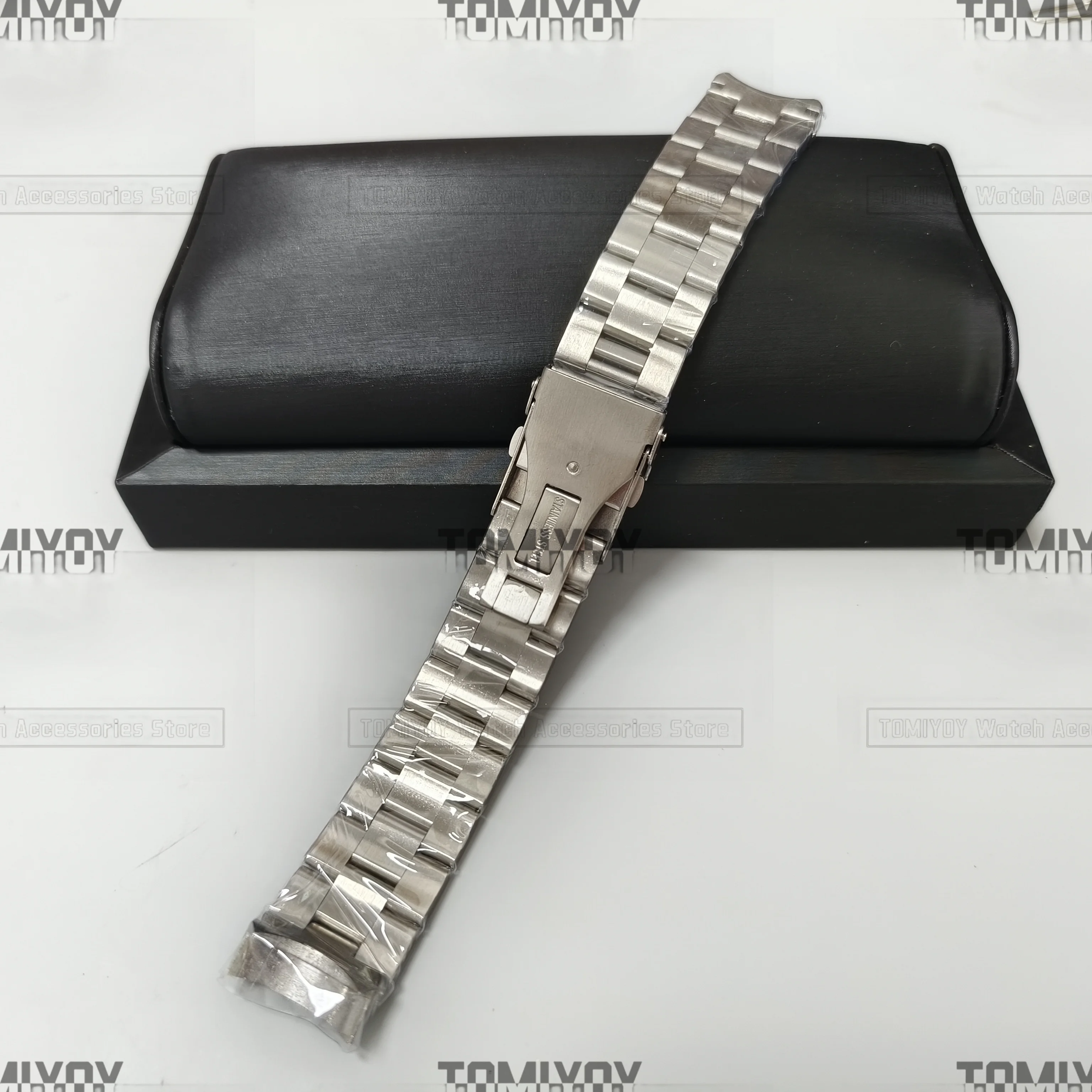 CINTURINO PER OROLOGIO jubilee acciaio pieno inox ansa curva 20mm Vintage GB23 EUR 23,99 - IT