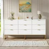 3 / 9 Drawers, Chest of Drawers,Dressers with Storage,Storage Cabinet with Golden Legs for Bedroom, Living Room, White / Black 1