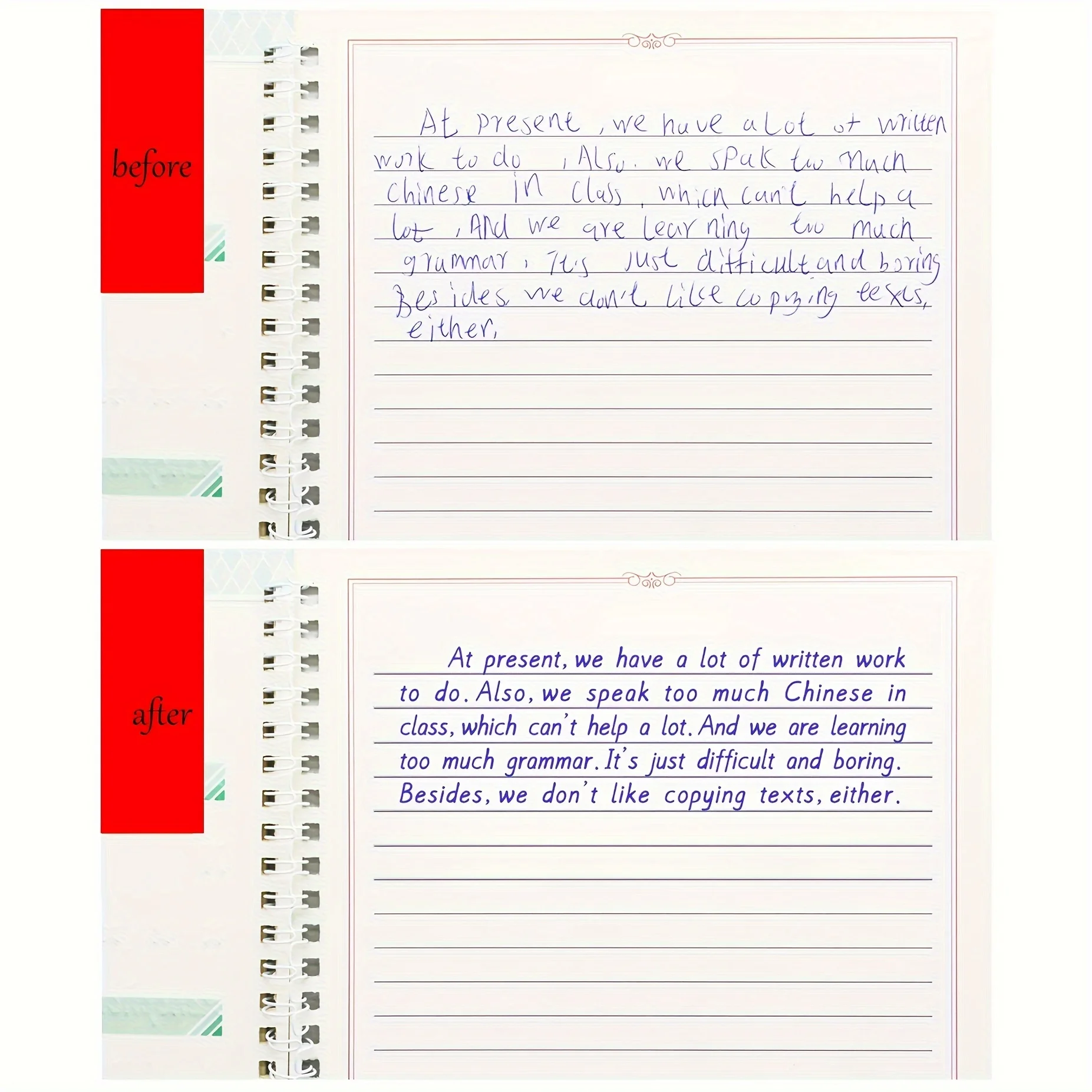 3D italic English calligraphy exercise book - a reusable handwritten copy with complete letters and words for daily practice - 6