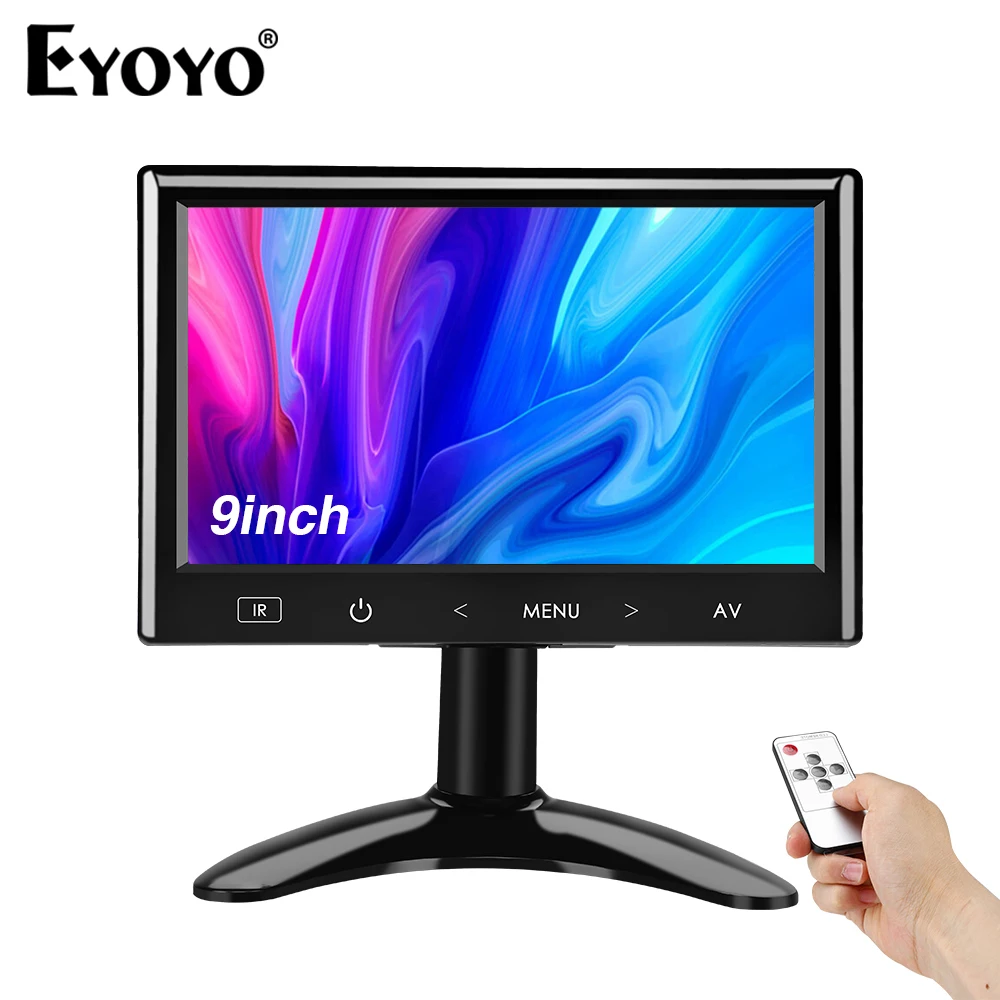 EyoyoSmall TV LCD Monitor para CCTV, Security Office, HDMI, VGA, AV, Entrada de Vídeo com