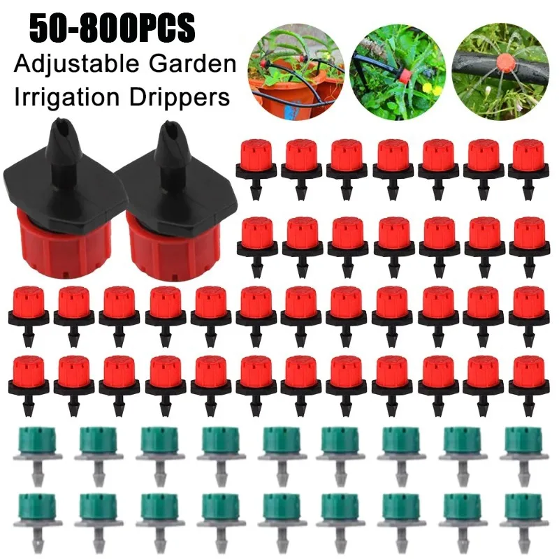 50-800PCS Bewässerung Tropfer Sprinkler Einstellbare Wasser Dropper Kopf Sprinkler Flow Kopf Garten Bewässerung Bewässerung System