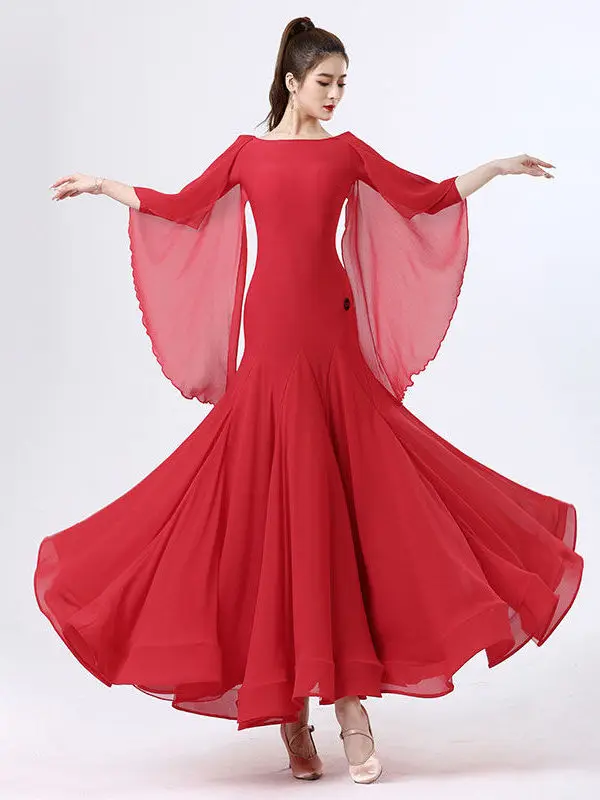 Waltz Performance Costume Women dance skirt High End Dance Skirt Large Swing Dress Social Dance Clothes