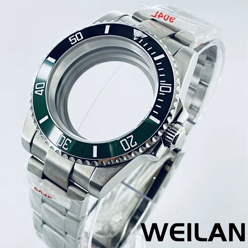 Silver Watch Case with Ceramic Bezel and Sapphire Crystal