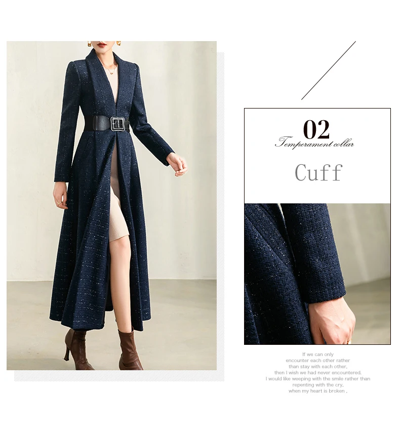 Blue Plaid Wool Coat Image 5