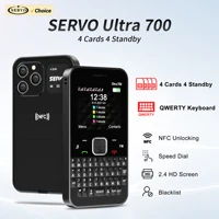 SERVO Ultra700 QWERTY Mobile Phone 4 SIM Standby Speed Dial Call Recording FM Radio MP4 Player NFC 2G Small Keybored Cellphones 1