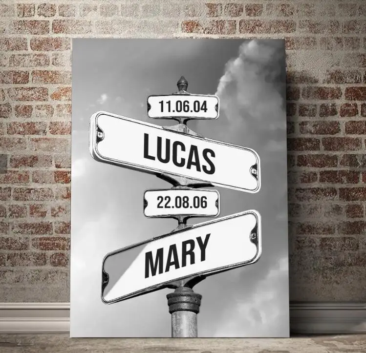 

Personalized Canvas Vintage street sign Wall Canvas Painting