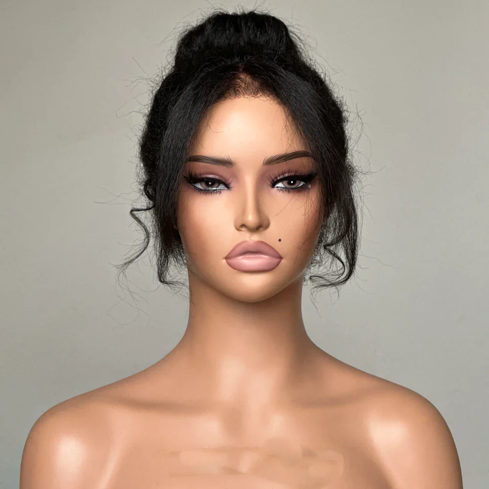 360 Lace Frontal Kinky Straight Human Hair Wigs Curly Edges For Women Baby Hair Around Lace Frontal Wig Brazilian Remy