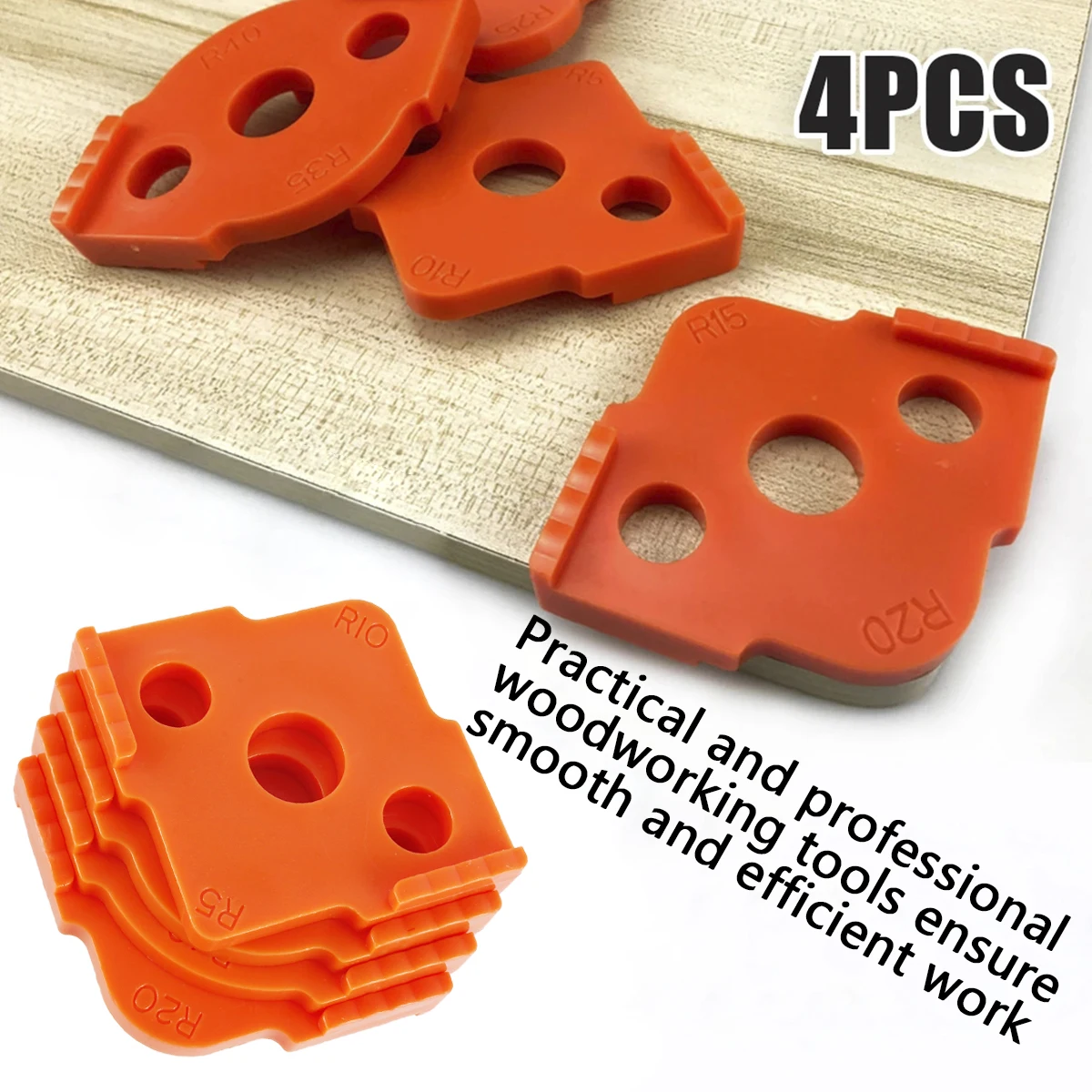Woodworking Tool Drill Locator 4Pcs Quick Locator Woodworking Router Corner Radius Templates Jig R5-R40 Woodworking Trimming Machine Router Table