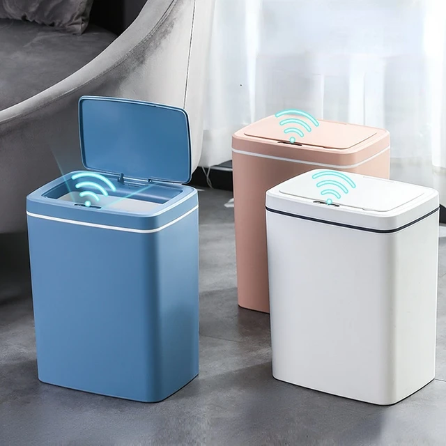 Automatic Motion Sensor Garbage Can Large Capacity Space Saving Smart Trash  Can Touchless Trash Can for Living Room Laundry Home - AliExpress